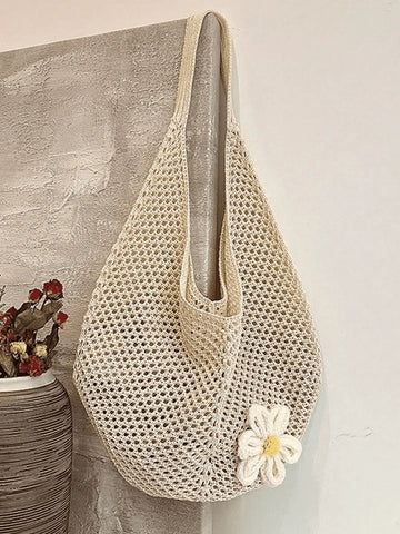Hollow Out Weave Bag Bohemian Style Beach Handbag