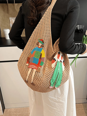 Hollow Out Weave Bag Bohemian Style Beach Handbag