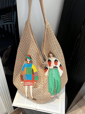 Hollow Out Weave Bag Bohemian Style Beach Handbag