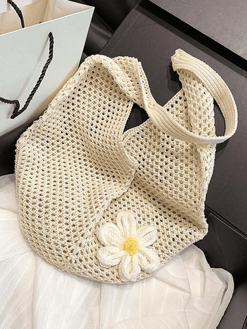 Hollow Out Weave Bag Bohemian Style Beach Handbag