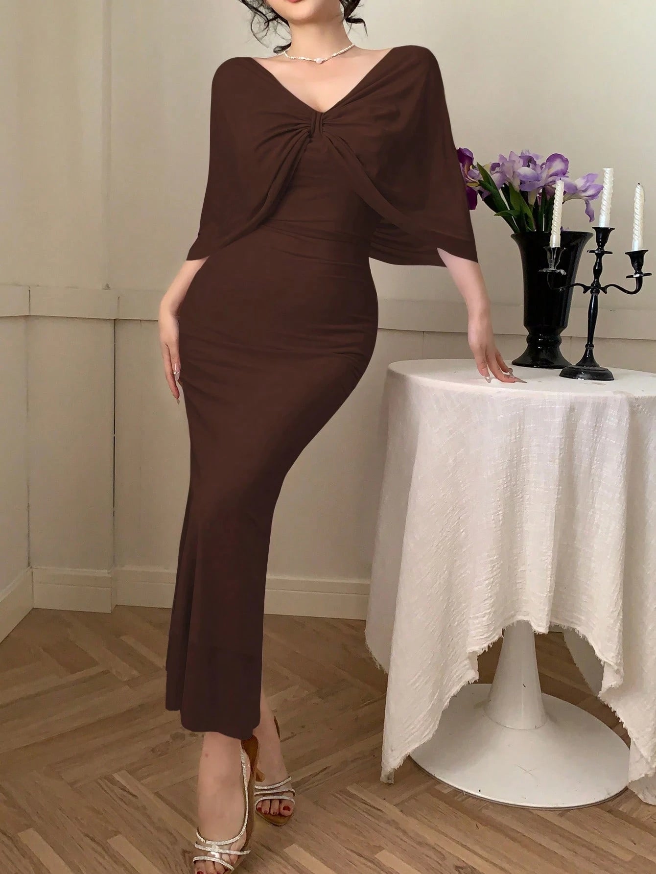 DAZY Women's Elegant Summer Sheer Mesh Dress Prom Dress