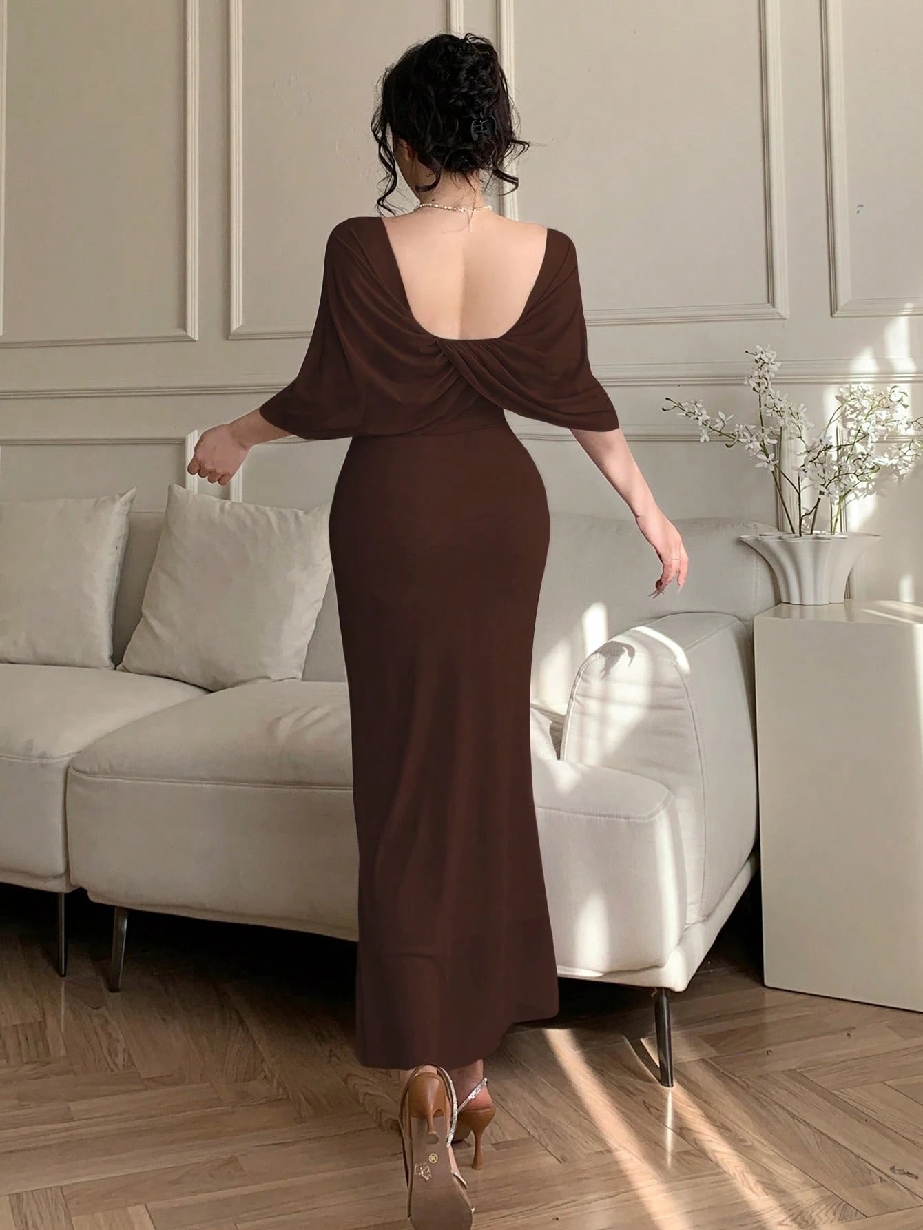 DAZY Women's Elegant Summer Sheer Mesh Dress Prom Dress