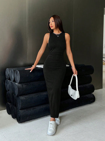 ICON Women's Sleeveless Denim Dress, Form-Fitting