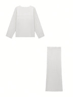 Knit Mix Elegant Women's Knitted Sweater Set shein