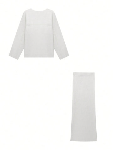 Knit Mix Elegant Women's Knitted Sweater Set