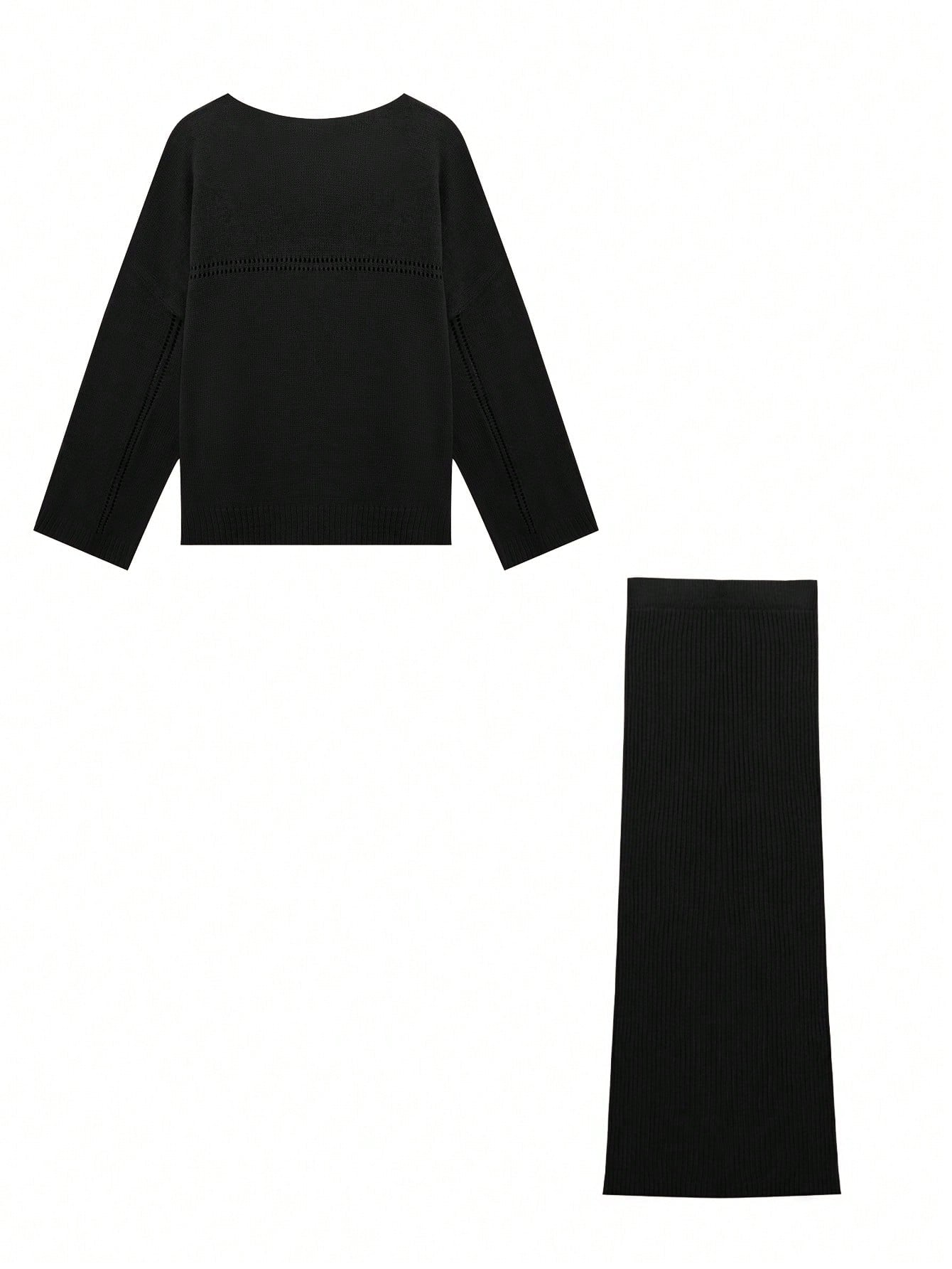 Knit Mix Elegant Women's Knitted Sweater Set