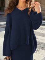 Knit Mix Elegant Women's Knitted Sweater Set shein