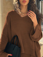 Knit Mix Elegant Women's Knitted Sweater Set shein