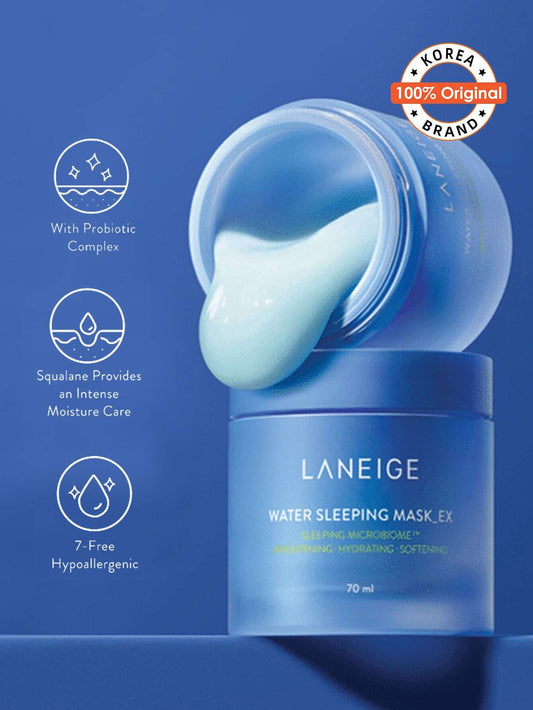 LANEIGE Water Sleeping Mask 70ml: Visibly Brighten, Boost Hydration, Squalane Laneige