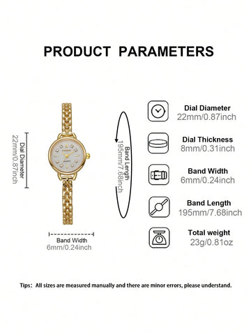 1 New Fashion Golden Bracelet Women's Watch