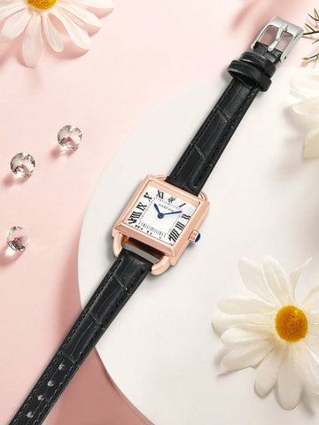 Rectangle Pointer Quartz Watch