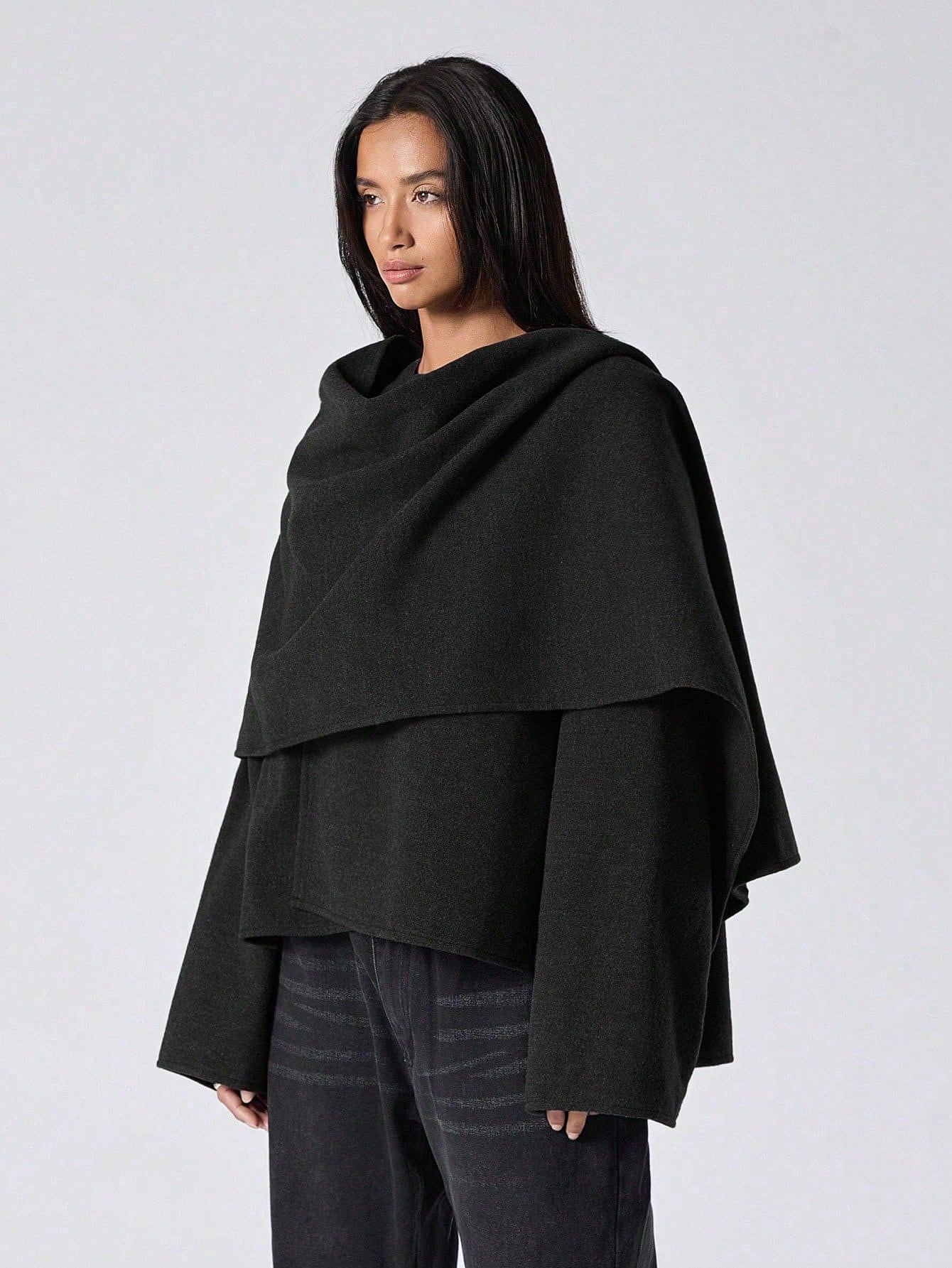 LYSMO Simple Fashionable Casual Cloak shein