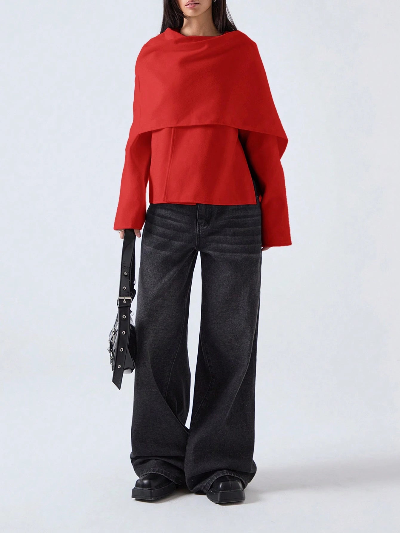 LYSMO Simple Fashionable Casual Cloak shein