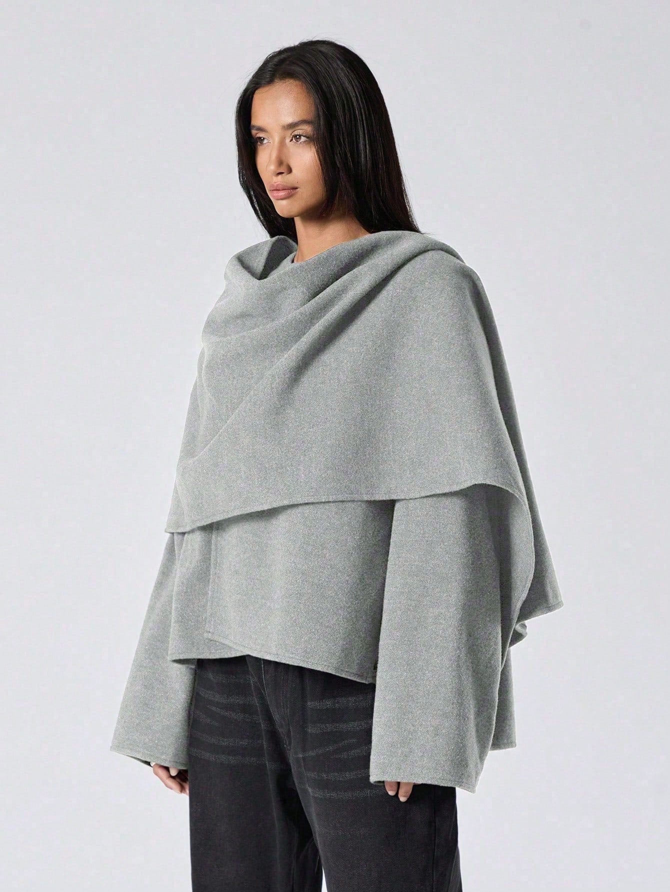 LYSMO Simple Fashionable Casual Cloak shein
