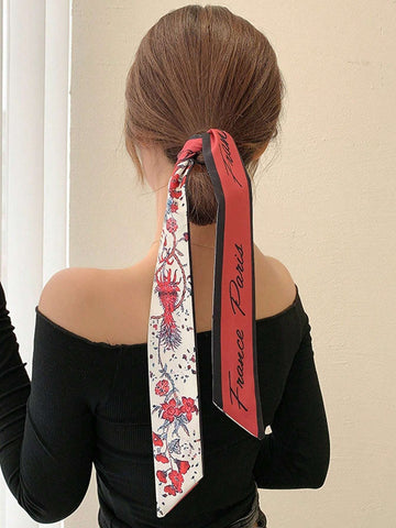 9pcs/set Ladies' Fashionable Floral, Fruit, Letter Black & White Printed Headband & Hair Ties Set shein