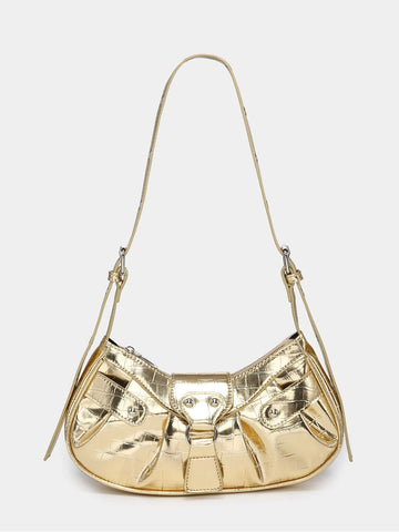 Lightweight,Business Casual Crocodile Embossed Hobo Bag shein