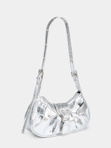 Lightweight,Business Casual Crocodile Embossed Hobo Bag shein