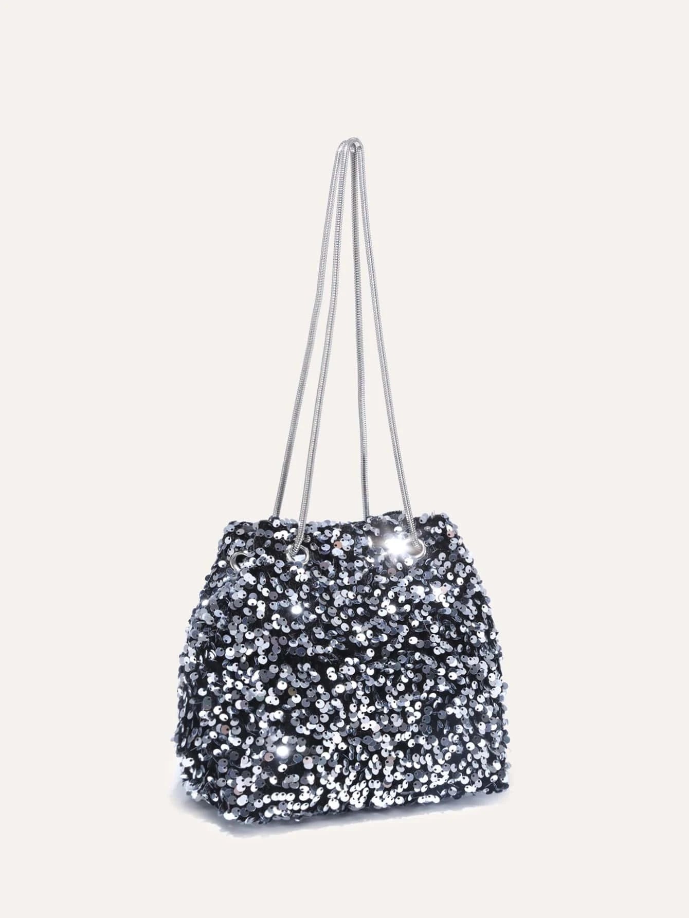 Lightweight,Business Casual Mini Sequin Decor Chain Evening Bag shein