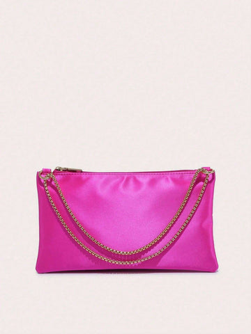 Lightweight,Business Casual Satin Ring Linked Square Bag shein