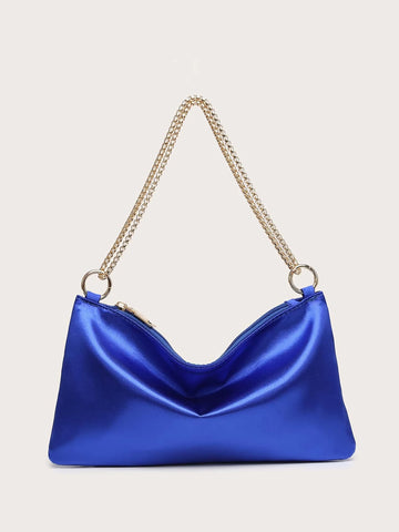 Lightweight,Business Casual Satin Ring Linked Square Bag shein