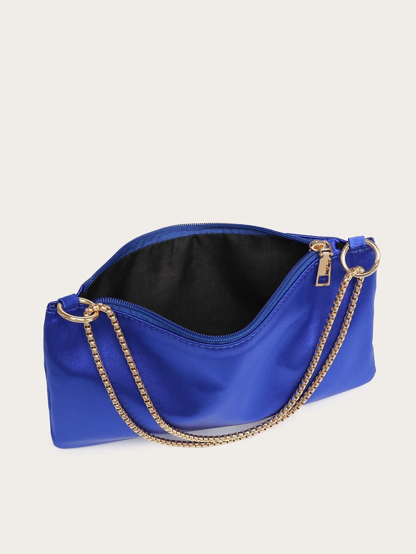 Lightweight,Business Casual Satin Ring Linked Square Bag shein