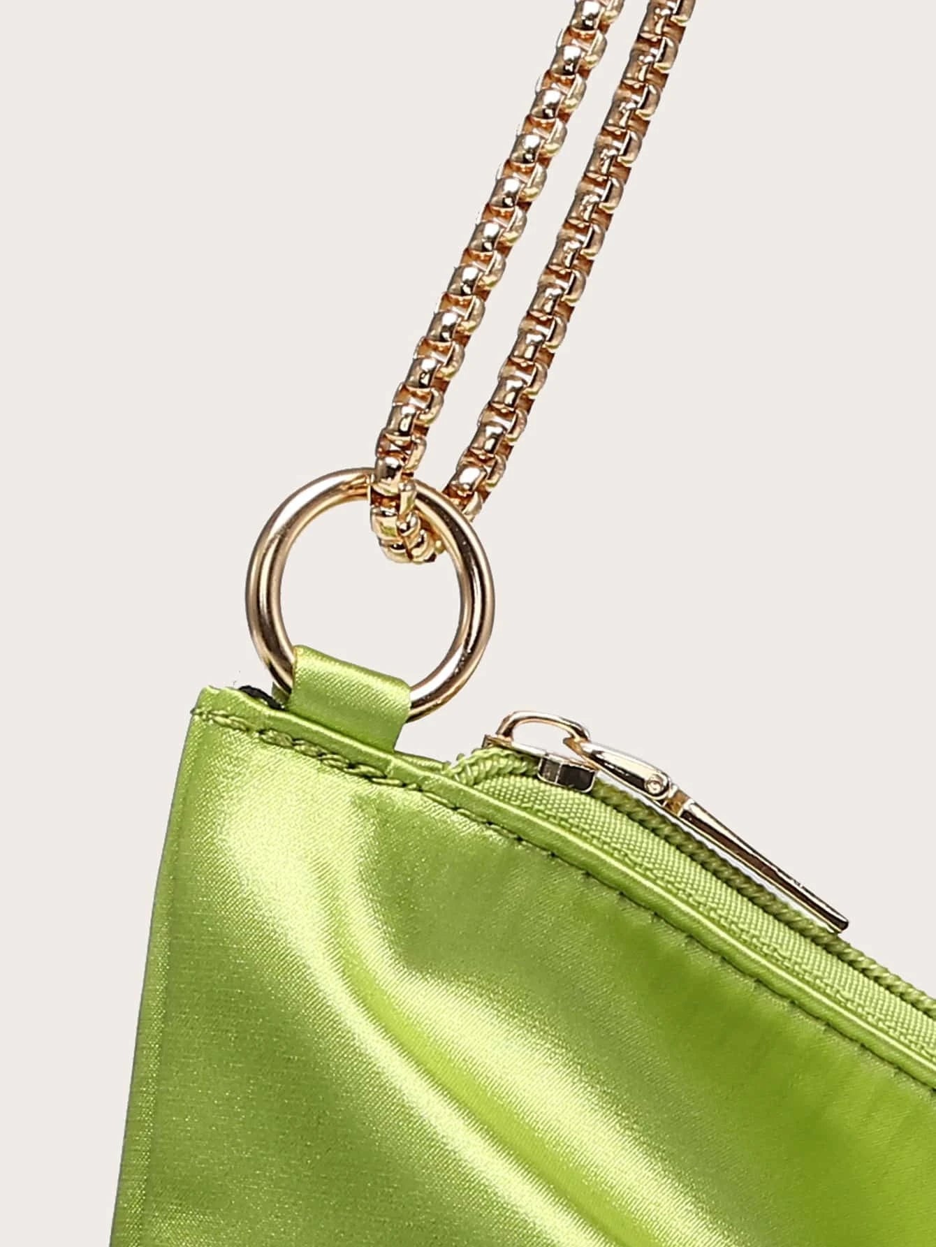 Lightweight,Business Casual Satin Ring Linked Square Bag shein