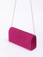 Luxury, Shiny Mini Neon Ruched Panel Flap Chain Glitter Square Bag shein