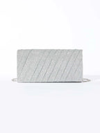 Luxury, Shiny Mini Neon Ruched Panel Flap Chain Glitter Square Bag shein