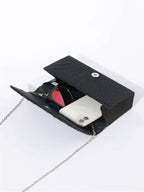 Luxury, Shiny Mini Neon Ruched Panel Flap Chain Glitter Square Bag shein