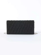 Luxury, Shiny Mini Neon Ruched Panel Flap Chain Glitter Square Bag shein