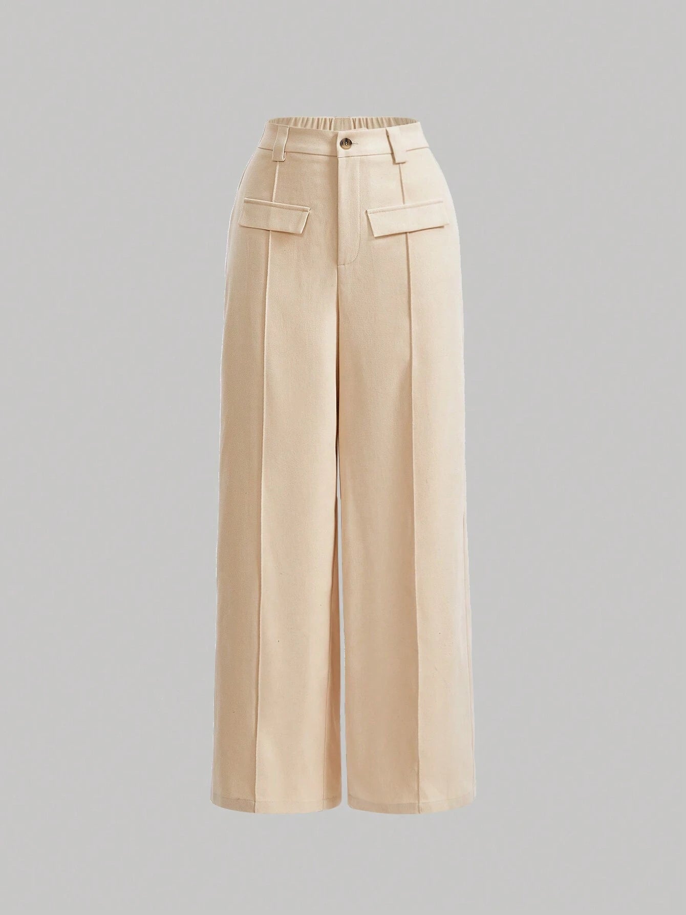 MOD Flap Detail Seam Front Pants shein