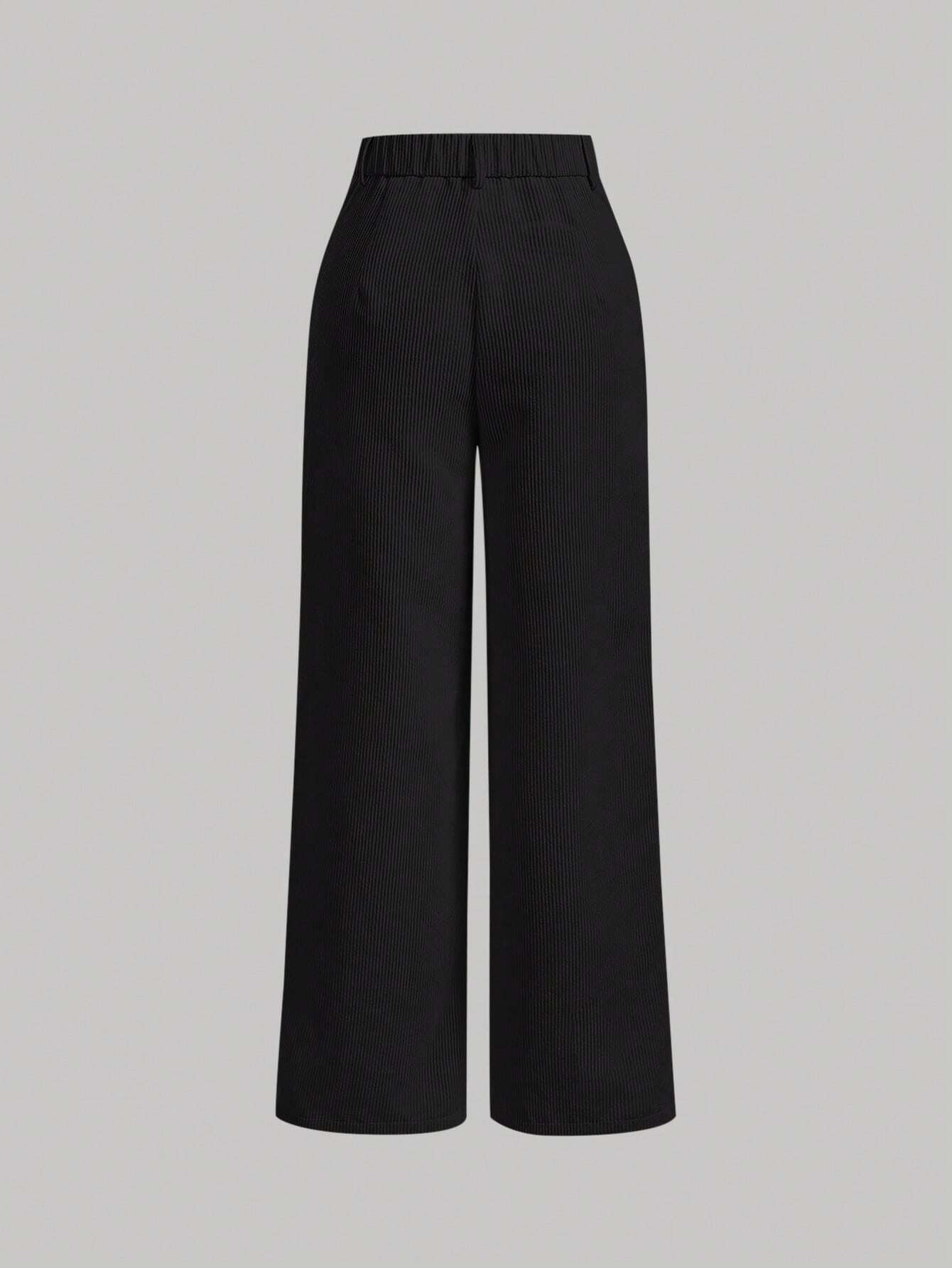 MOD Solid Corduroy Straight Leg Pants shein
