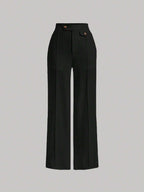 MOD Solid Straight Leg Pants shein