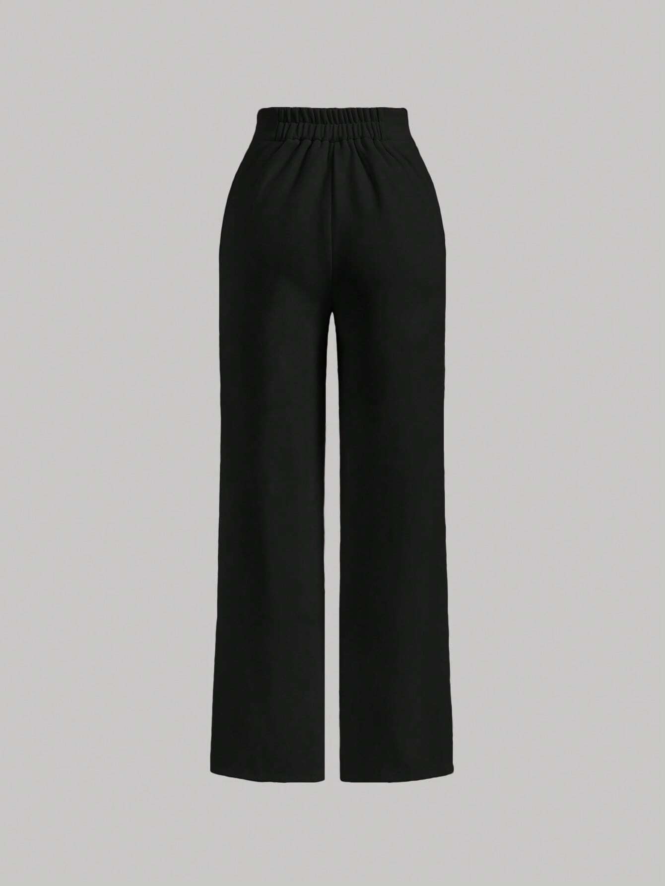 MOD Solid Straight Leg Pants shein