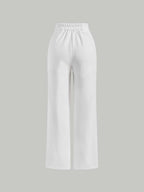 MOD Solid Straight Leg Pants shein