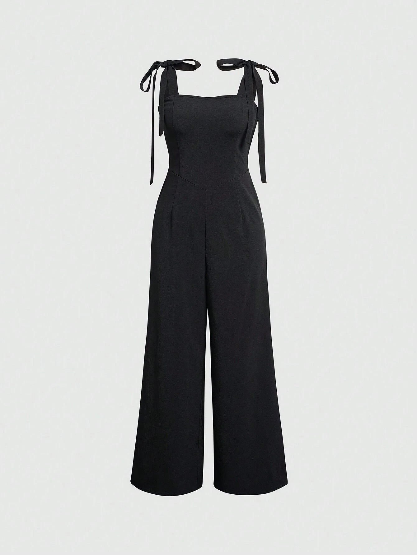 MOD Solid Tie Shoulder Cami Jumpsuit shein