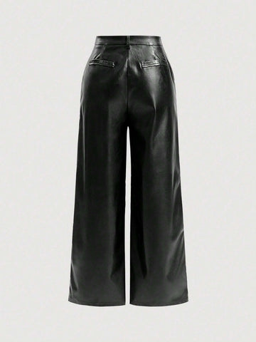 MOD Solid Wide Leg Pants shein