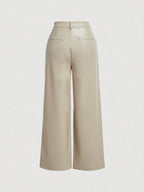 MOD Solid Wide Leg Pants shein