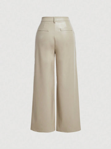 MOD Solid Wide Leg Pants shein