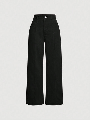MOD Women'S Solid Color Corduroy Long Pants shein