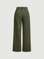 MOD Women'S Solid Color Corduroy Long Pants shein