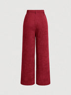MOD Women'S Solid Color Corduroy Long Pants shein