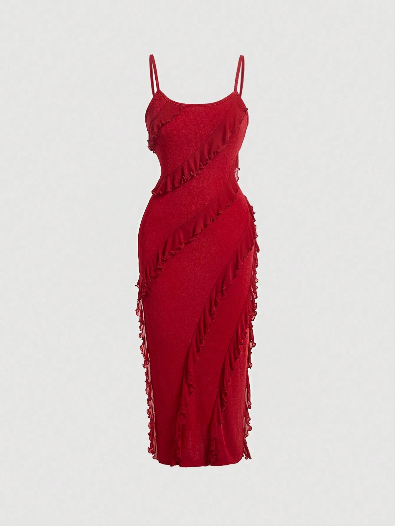 MOD Women's Fashionable Solid Color Pleated Decoration Strap Dress shein