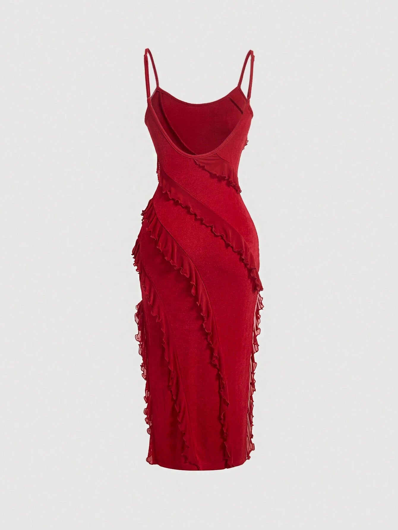 MOD Women's Fashionable Solid Color Pleated Decoration Strap Dress shein