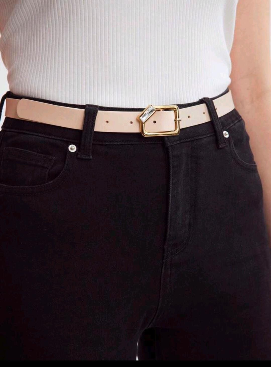 MOTF PREMIUM IRREGULAR BUCKLE CLOSURE BELT shein