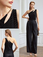MOTF PREMIUM ASYMMETRICAL VELVET CHAIN TOP shein