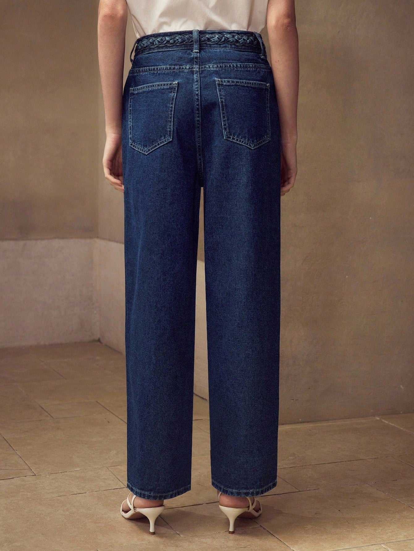 MOTF PREMIUM CABLE WAIST ZIP FRONT STRAIGHT LEG JEANS