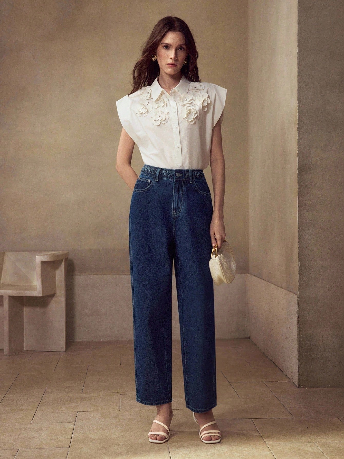 MOTF PREMIUM CABLE WAIST ZIP FRONT STRAIGHT LEG JEANS