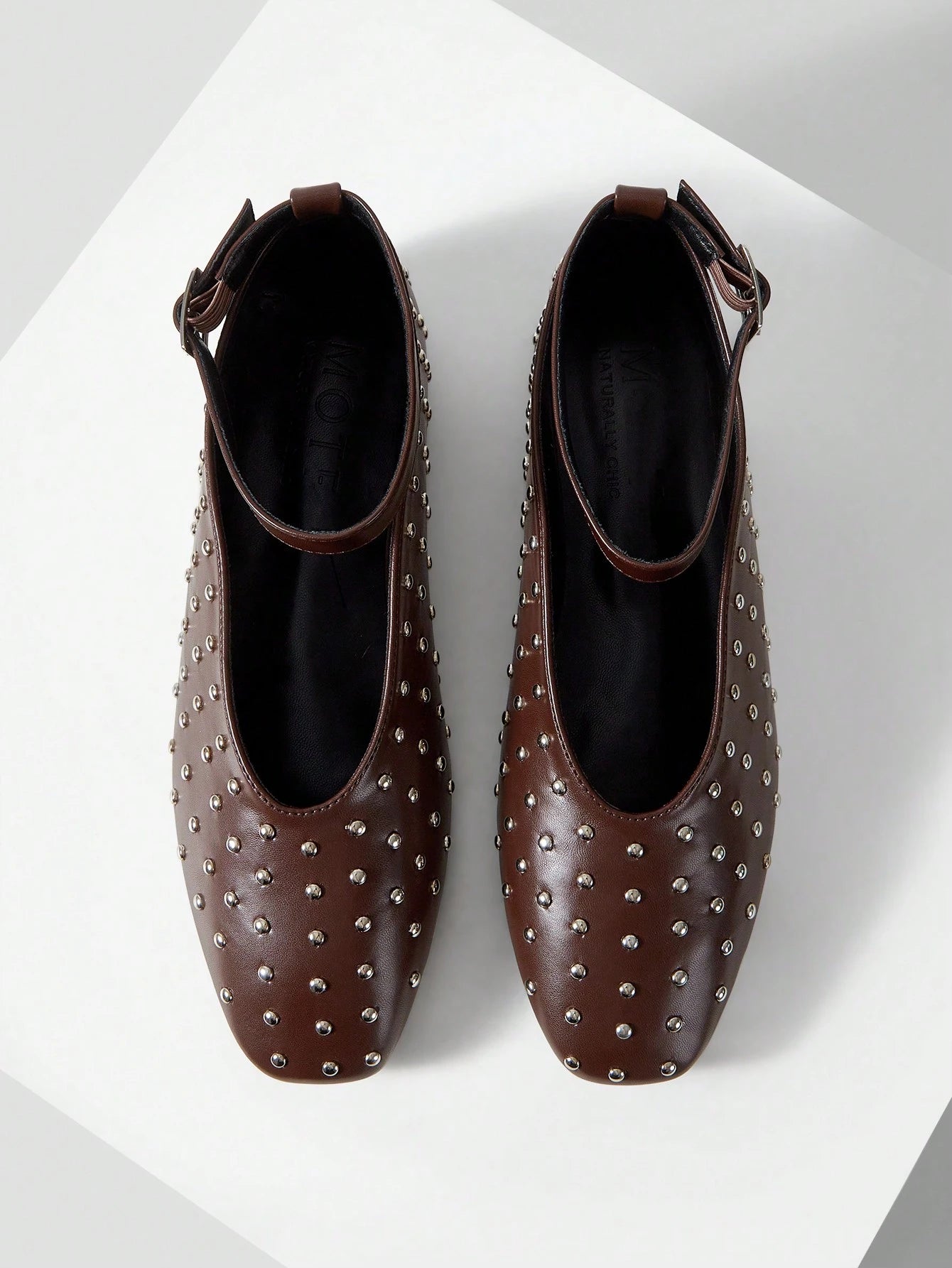 MOTF PREMIUM FASHION STUDDED FLAT SLIP-ON SPRING SHOES