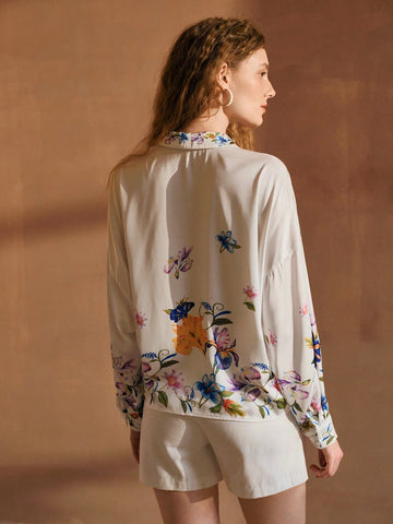 MOTF PREMIUM FLORAL PRINT BUTTON UP SHIRT